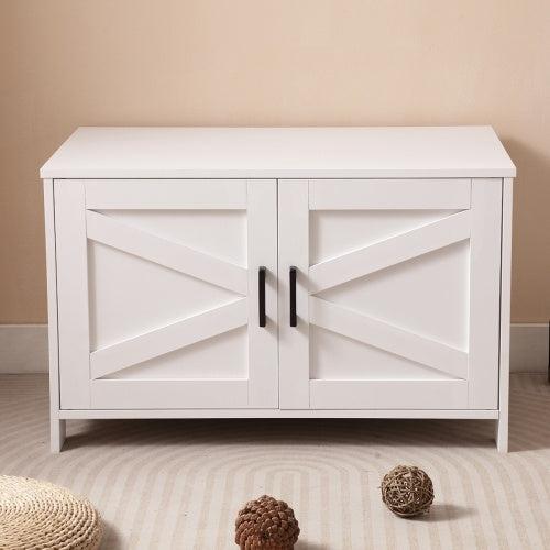 Litter Box Enclosure with Barn Door Design | Paws and Spaces